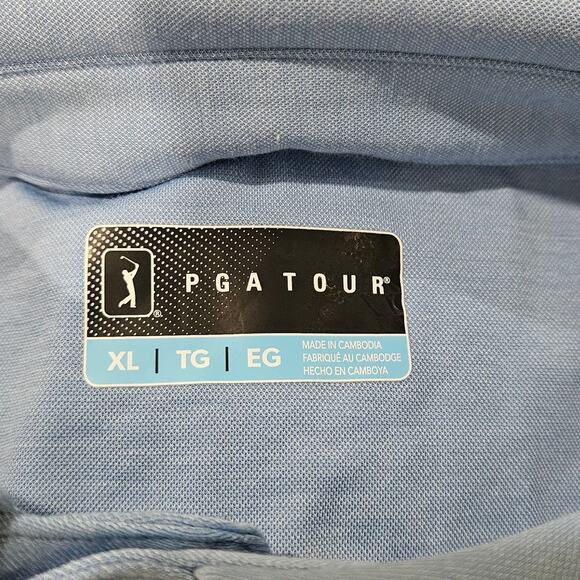 PGA‎ Tour Men's XL Long Sleeve Blue Performance Golf Polo NWOT - Picture 2 of 7